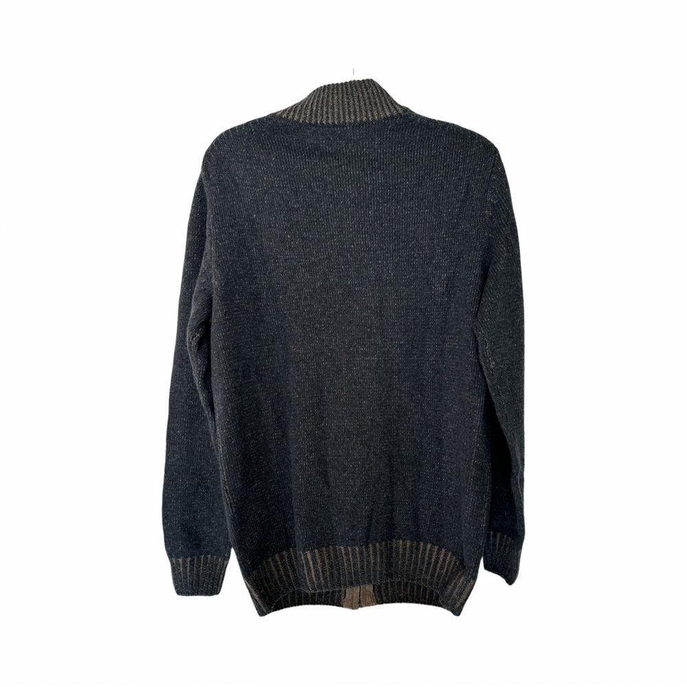 Front zip sweater jacket. Size small Wool blend Pockets Blue/tan Casual grandpa - Picture 4 of 8